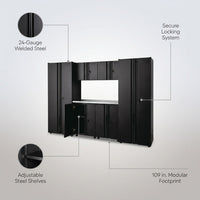 7-Piece Regular Duty Welded Steel Garage Storage System in Black (109 In. W X 75 In. H X 19.6 In. D) — Lifestyle