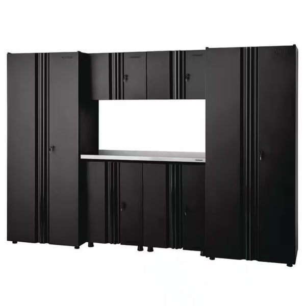 7-Piece Regular Duty Welded Steel Garage Storage System in Black (109 In. W X 75 In. H X 19.6 In. D)