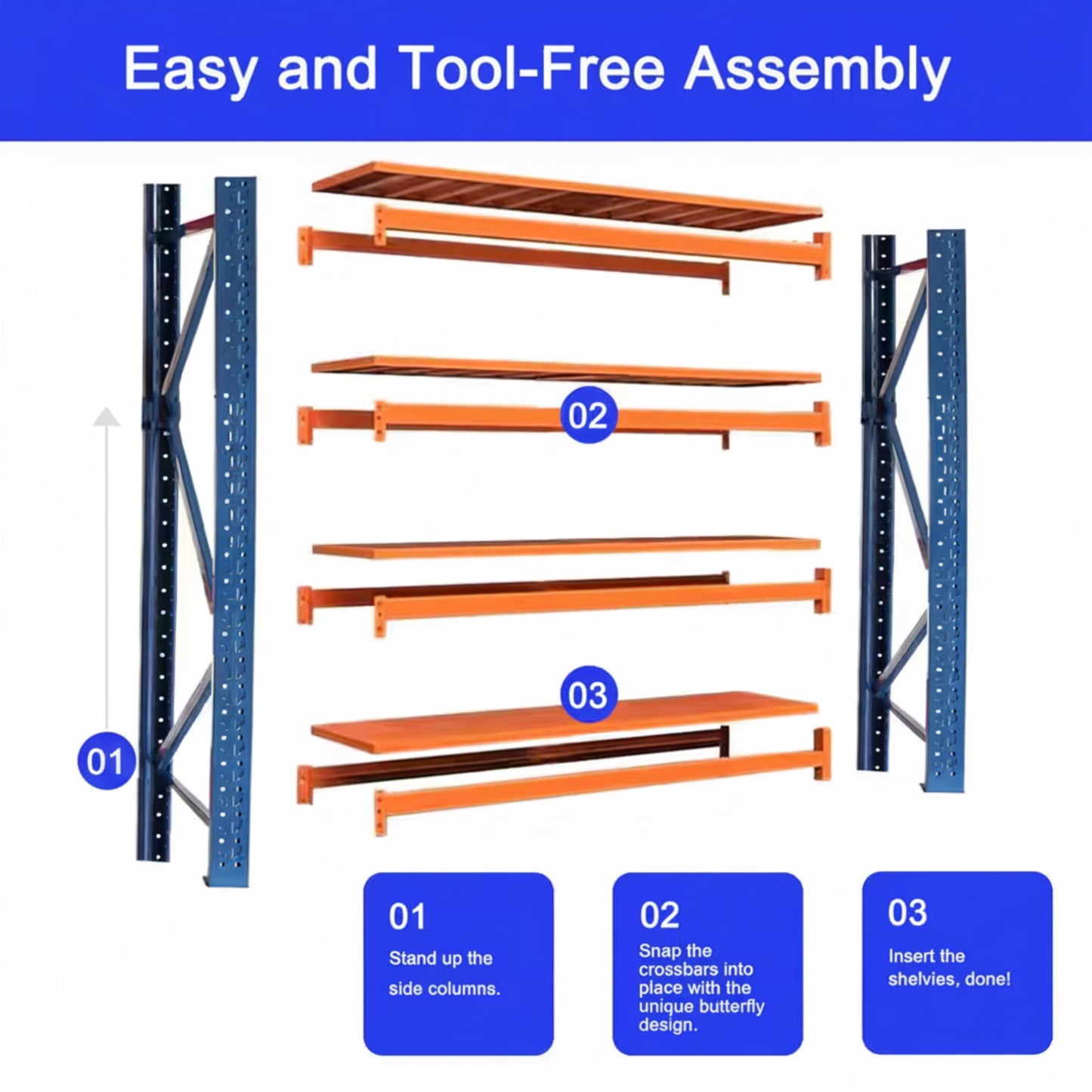 4400 Lb. 4-Tier Orange Steel Heavy Duty Adjustable Freestanding Storage Rack Garage Shelves