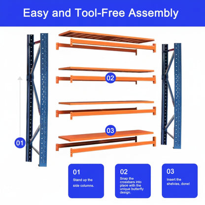 4400 Lb. 4-Tier Orange Steel Heavy Duty Adjustable Freestanding Storage Rack Garage Shelves
