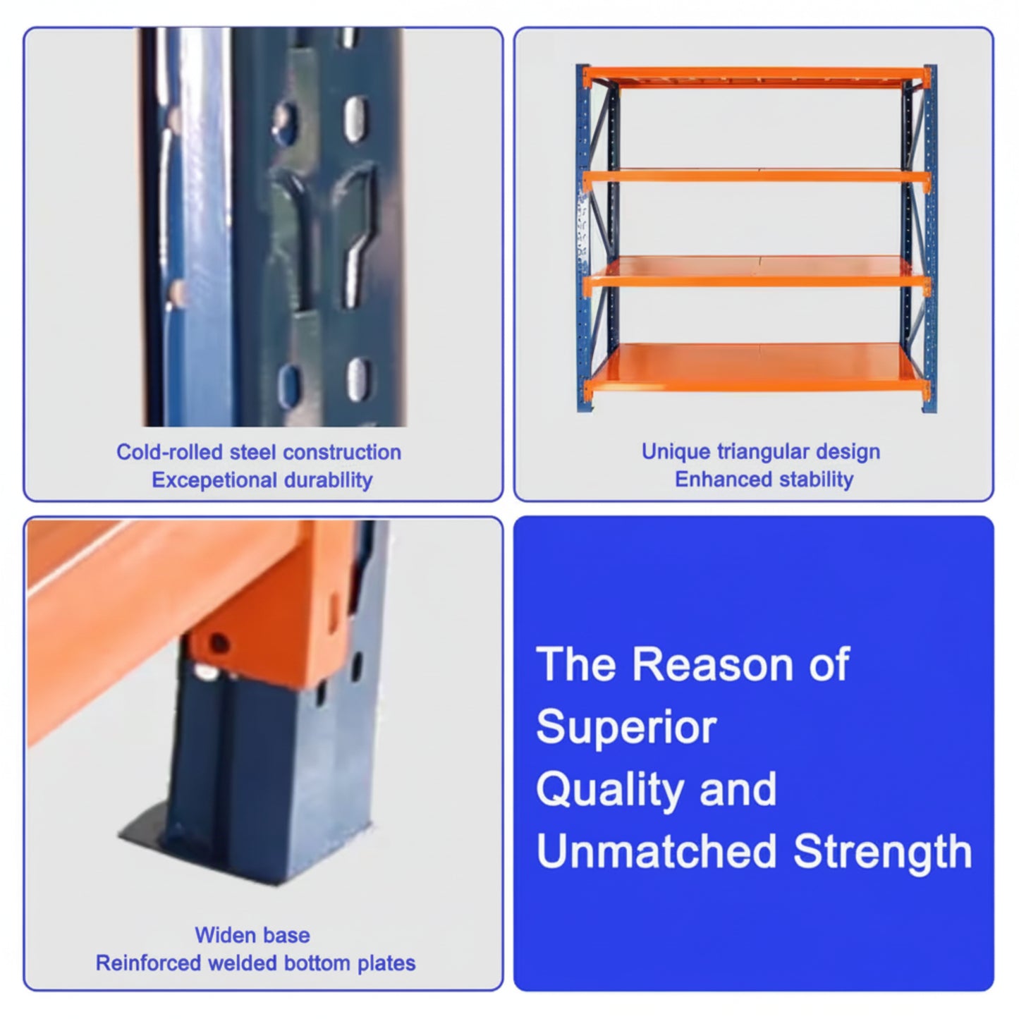 4400 Lb. 4-Tier Orange Steel Heavy Duty Adjustable Freestanding Storage Rack Garage Shelves