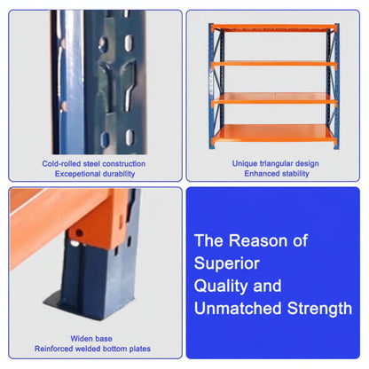 4400 Lb. 4-Tier Orange Steel Heavy Duty Adjustable Freestanding Storage Rack Garage Shelves